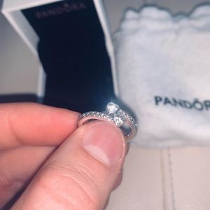Pandora Two Sparkling Heart Ring - Christmas gift